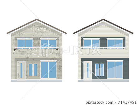 Exterior wall painting series before and after Exterior wall painting series before and after 71417451