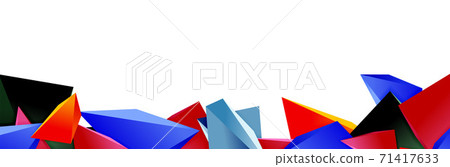 Triangle mosaic abstract background, 3d triangular low poly shapes. Geometric vector illustration for covers, banners, flyers and posters and other 71417633