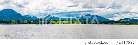 Beautiful landscape scenery Reflection in Mountain Lake, Allgau Alps, Bavaria, Germany 71417683