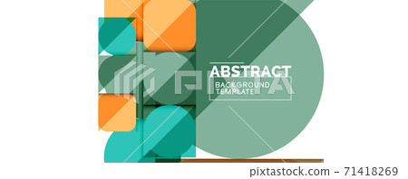 Simple circles and triangles abstract background. Vector illustration for covers, banners, flyers and posters and other designs 71418269