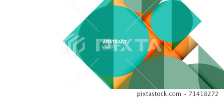 Simple circles and triangles abstract background. Vector illustration for covers, banners, flyers and posters and other designs 71418272