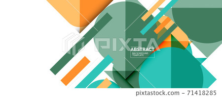 Simple circles and triangles abstract background. Vector illustration for covers, banners, flyers and posters and other designs 71418285
