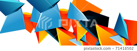 Triangle mosaic abstract background, 3d triangular low poly shapes. Geometric vector illustration for covers, banners, flyers and posters and other Triangle mosaic abstract background, 3d triangular low poly shapes. Geometric vector illustration for covers, banners, flyers and posters and other 71418502