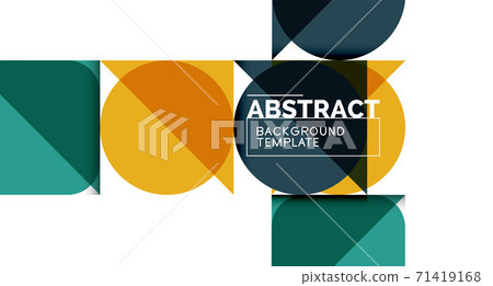 Simple circles and triangles abstract background. Vector illustration for covers, banners, flyers and posters and other designs 71419168