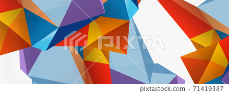 3d mosaic abstract backgrounds, low poly shape geometric design 71419387