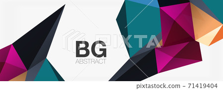 3d mosaic abstract backgrounds, low poly shape geometric design 71419404