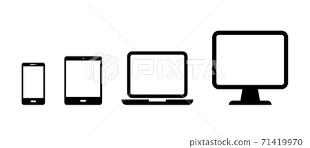 Digital device icon set / PC / smartphone / tablet / PC / smartphone / screen / illustration 71419970