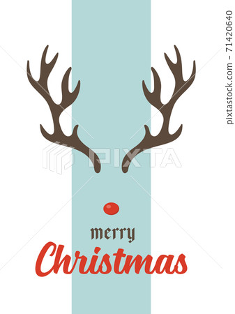 Merry christmas greeting card with antlers Merry christmas greeting card with antlers 71420640