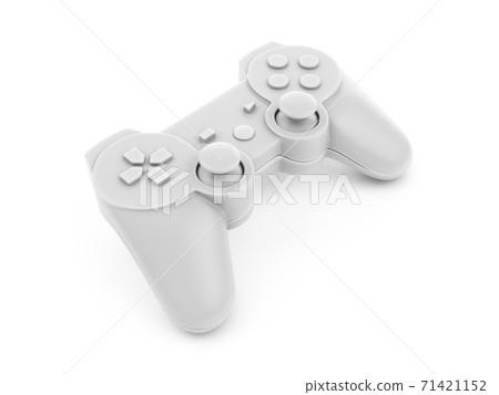 3d rendering white video game controller on white background 3d rendering white video game controller on white background 71421152