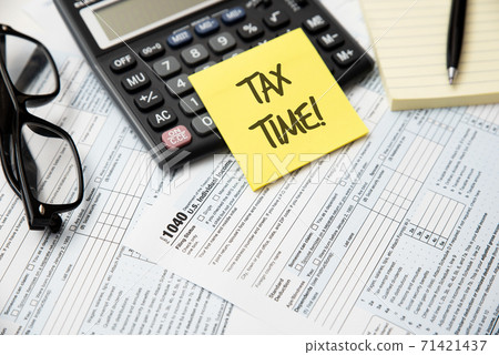Tax time concept, accountancy, tax refund concept Tax time concept, accountancy, tax refund concept 71421437