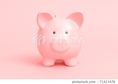 Piggy bank on pink background, budgeting concept Piggy bank on pink background, budgeting concept 71421476