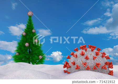 Coronavirus and Christmas tree Coronavirus and Christmas tree 71421912