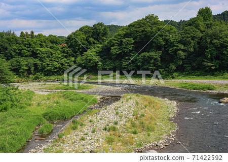 Clear stream of the Tama River, Ome City, Tokyo Clear stream of the Tama River, Ome City, Tokyo 71422592