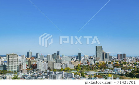 A view of Sendai City, Statue of Equestrian Date Masamune, Aoba Castle Ruins 71423701