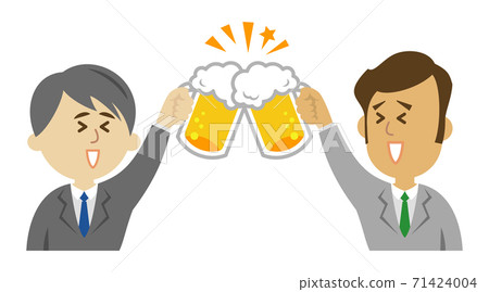 Illustration image of a toast with draft beer Illustration image of a toast with draft beer 71424004