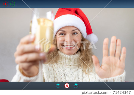 Online Christmas party during pandemic coronavirus COVID 19 71424347