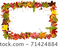Autumn photo frames Made of autumn leaves 71424884