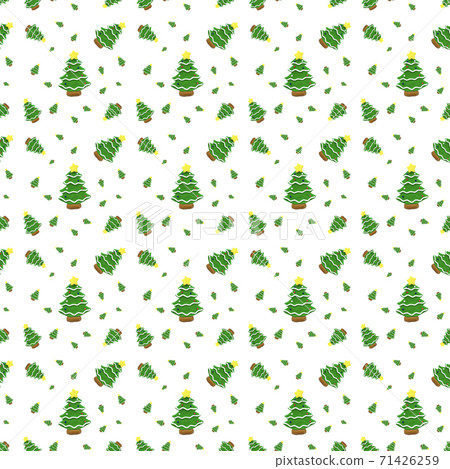 Christmas pattern seamless made with christmas and New Year tree on white background 71426259