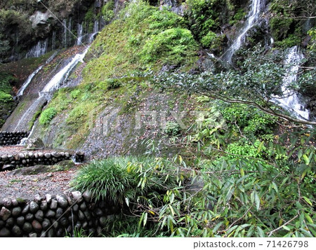高塔穗京的塔瑪塔雷瀑布（Tatatare Falls）來自柱狀節點的懸崖 71426798