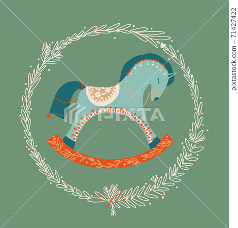 Merry Christmas and Happy New Year greetings card 71427422