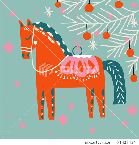Merry Christmas and Happy New Year greetings card - Stock Illustration ...