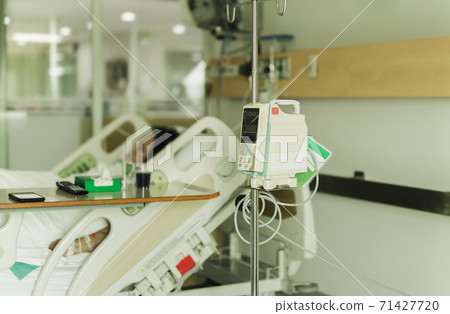 Senior patient rest in bed getting her treatment in geriayric hospital. Senior patient rest in bed getting her treatment in geriayric hospital. 71427720