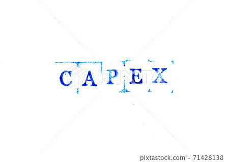 Blue color ink of rubber stamp in word CAPEX (Abbreviation of Capital Expenditure) on white paper background Blue color ink of rubber stamp in word CAPEX (Abbreviation of Capital Expenditure) on white paper background 71428138