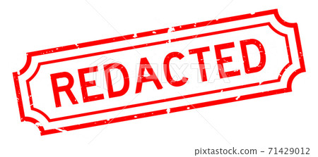 Grunge red redacted word rubber seal stamp on white background Grunge red redacted word rubber seal stamp on white background 71429012