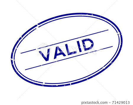Grunge blue valid word oval rubber seal stamp... - Stock Illustration ...