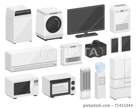3D illustration set of electrical appliances 71431844