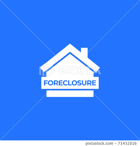 foreclosure icon with house, vector foreclosure icon with house, vector 71432816