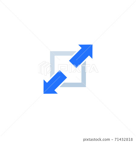 arrows pointed in two directions flat icon for web 71432818
