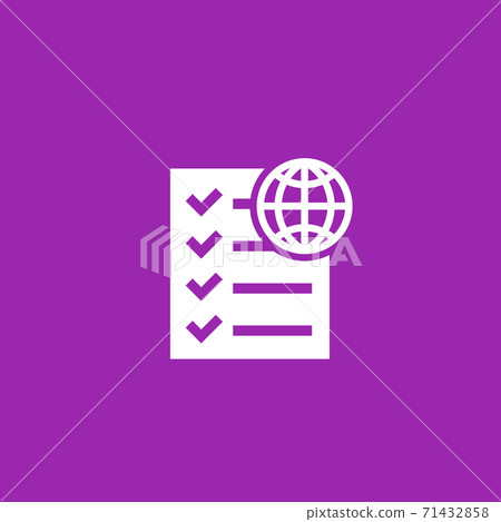 checklist with globe vector icon checklist with globe vector icon 71432858
