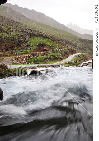 Bahcesaray-Van, Turkey - 19 May 2011: Water source of mucus river, Subasi Cave 71433601