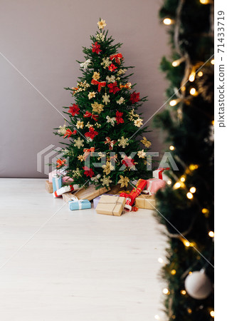 Christmas tree decor with gifts for the new year interior 71433719