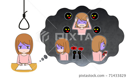 Woman thinking about suicide Woman thinking about suicide 71433829
