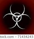 White biohazard sign over red background 71434243