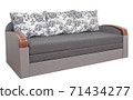 Gray sofa isolated on a white background.  71434277