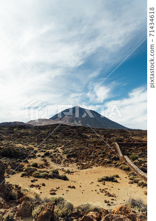 Fantastic landscape and view of the Teide stratovolcano in Spain, Canary Islands. 71434618
