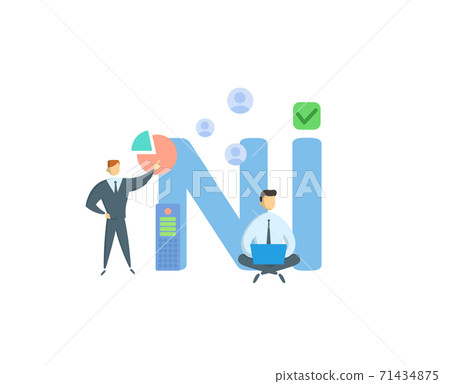 NI, Net Income. Concept with keywords, people and icons. Flat vector illustration. Isolated on white. NI, Net Income. Concept with keywords, people and icons. Flat vector illustration. Isolated on white. 71434875