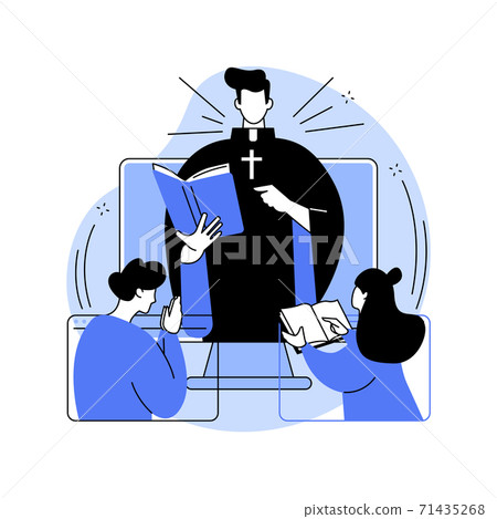 Online church abstract concept vector illustration. 71435268