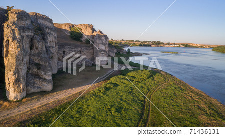 view from ruins of Carsium old city, Harsova, Romania. view from ruins of Carsium old city, Harsova, Romania. 71436131