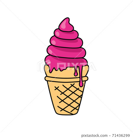 pink ice cream in cone pink ice cream in cone 71436299