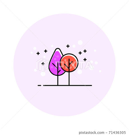 colorful vector trees in circle colorful vector trees in circle 71436305