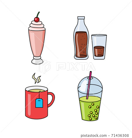 vector set of four beverages vector set of four beverages 71436308