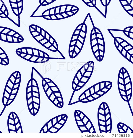 blue seamless pattern with blue flowers 71436316