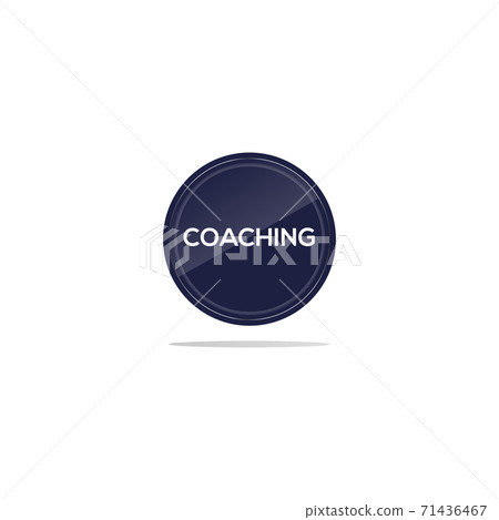 Writing coaching in a blue circle. There is a... - Stock Illustration ...