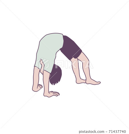 Gymnastics yoga bridge with main line illustration 71437740