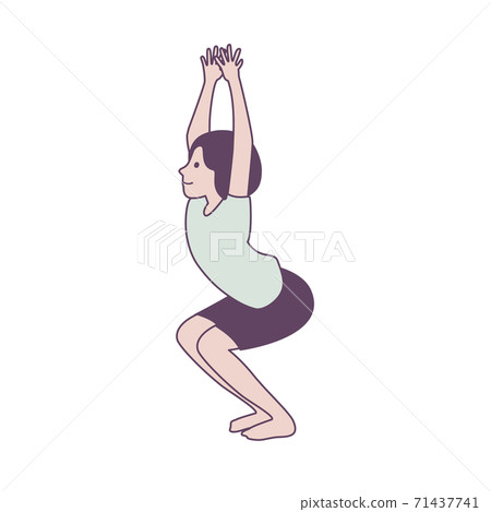體操瑜伽椅姿勢與主線圖 71437741
