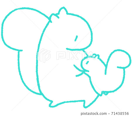 Squirrel parent and child (light blue) Squirrel parent and child (light blue) 71438556